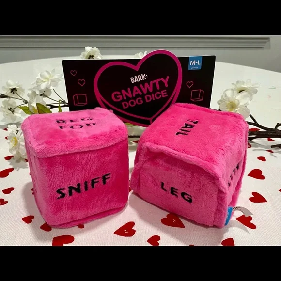 NWT Bark Box Gnawty Dog Dice Dog Toy - Valentine’s Day Dog Toy Squeaky 🎲 💕 - Picture 2 of 6